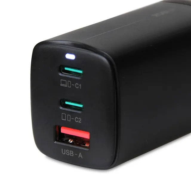 ŁADOWARKA SIECIOWA I-BOX C-65 GAN PD65W KABEL CZARNA, czarna, wtyczka EU