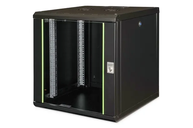 Digitus Szafa sieciowa wisząca Unique 19 12U rack 600x600 drzwi szyba czarny niedzielona złożona 100kg