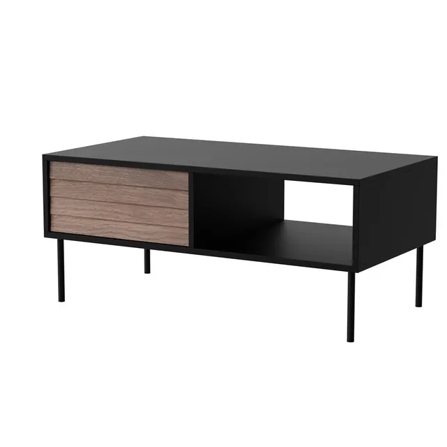 Ława/Stolik CORTINA 100x55x45 czarny/orzech