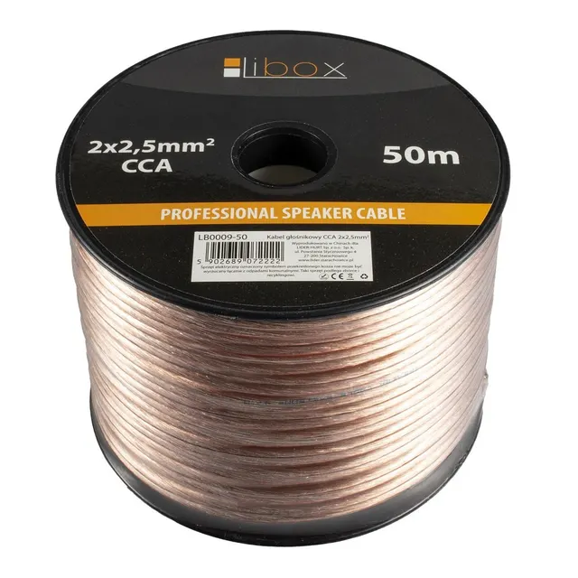 LIBOX KABEL GŁOŚNIKOWY LB0009-50 2X2 5MM (50M)