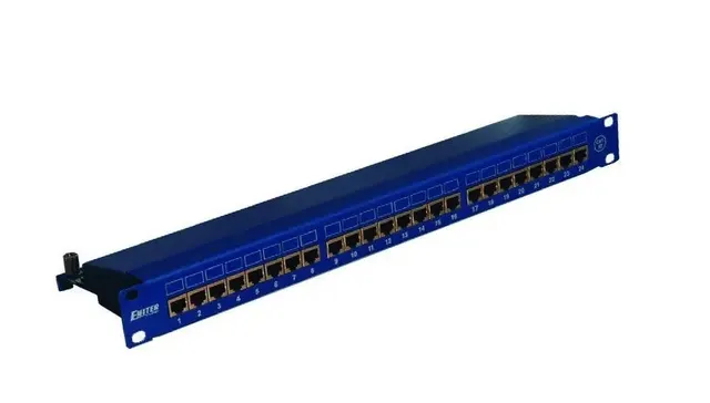 EmiterNet Panel 19 24xRJ45 STP kat.5e (1U) niebieski