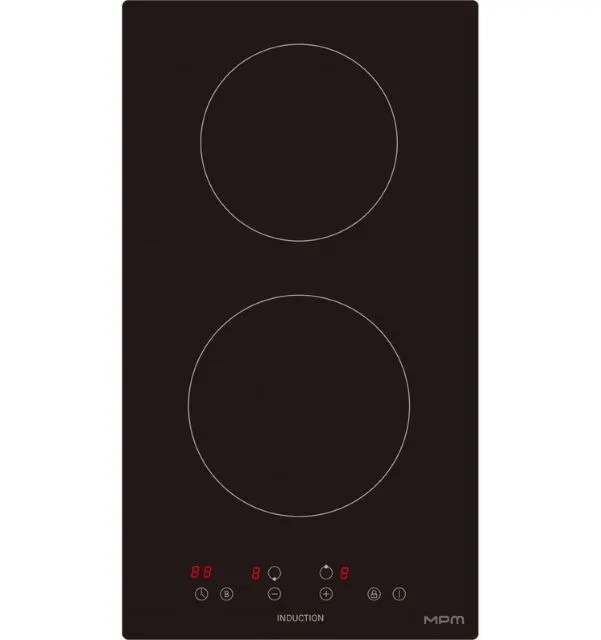 Płyta indukcyjna MPM MPM-30-IM-12/N 30 cm, 2 pola, PowerBoost, 9 poziomów mocy, czarny, ultra płaska