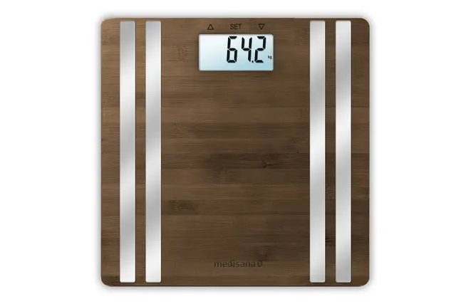 Waga analityczna Connect Medisana BS 552 do 180 kg, VitaDock, do 8 użytkowników, bambus