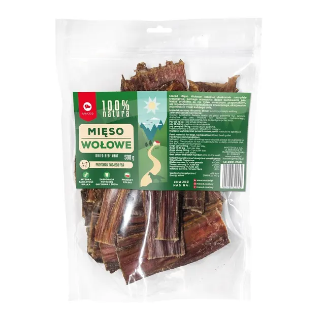 MACED 100% Natura mięso wołowe - przysmak dla psa - 500 g