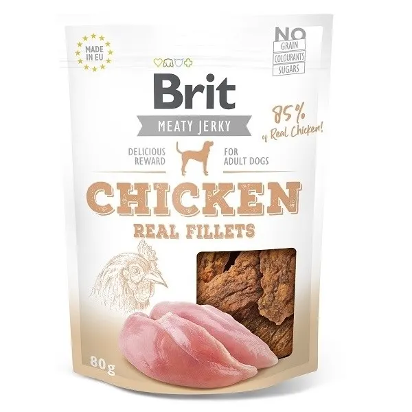 BRIT Jerky Chicken Real Fillets - Kurczak - przysmak dla psa - 80 g