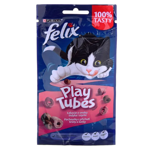 FELIX Play Tubes Indyk Szynka - przysmak dla kota - 50 g