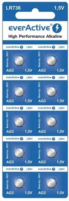EVERACTIVE BATERIE ALKALICZNE MINI G3 LR736 LR41 BLISTER 10 SZT. EVAG3
