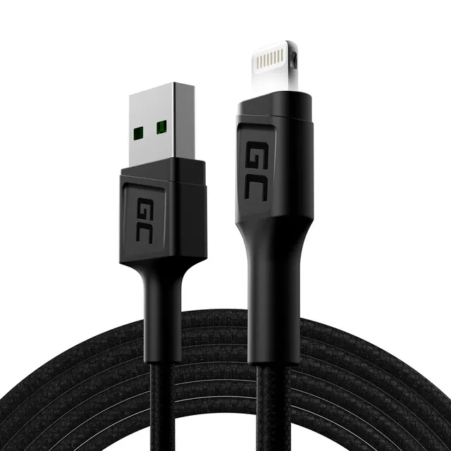 GREEN CELL KABEL KABGC12 GC RAY USB - LIGHTNING 200CM BIAŁY LED SZYBKIE ŁADOWANIE