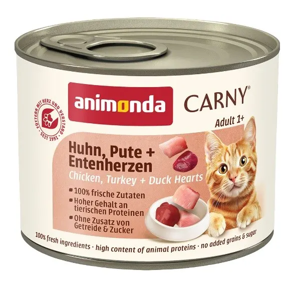 ANIMONDA Carny Adult kurczak indyk kacze serca - mokra karma dla kota - 200g