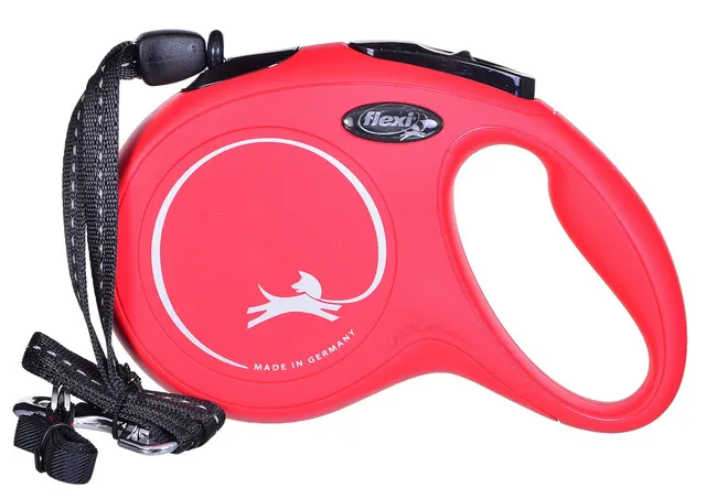 Smycz flexi automatyczna New Classic M linka 8 m - dla psa do 20 kg kolor czerwony
