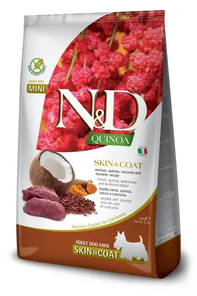 FARMINA N&D Quinoa Dog Skin&Coat Venison Coconut Adult Mini - sucha karma dla psa - 2.5 kg