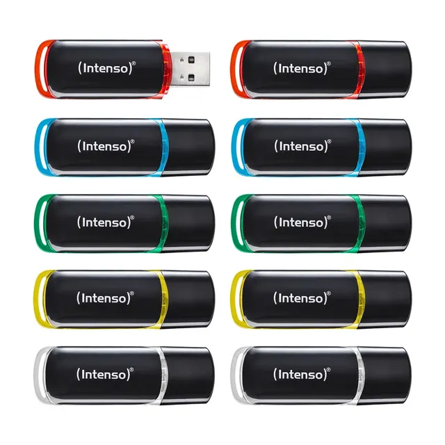 Intenso 3511561 pamięć USB 8 GB USB Typu-A 2.0 Czarny Czerwony Zielony Przezroczysty Żółty Niebieski