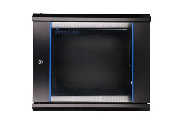 Extralink 9U 600x450 Czarna, Szafa rack, montowana na ścianie