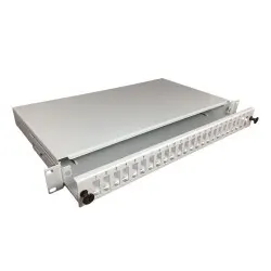 Alantec Przełącznica światłowodowa 24xSC duplex / 24xLC quad 19 1U z płytą czołową oraz akcesoriami montażowymi (dławiki opaski) wysuwalna (FOP-1U-24SCD-S)