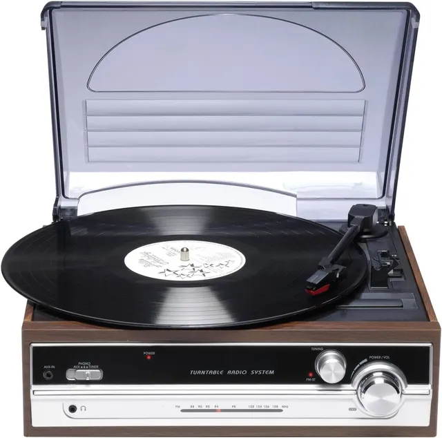 Gramofon retro Denver VPR-190MK2 z radiem i wbudowanymi głośnikami