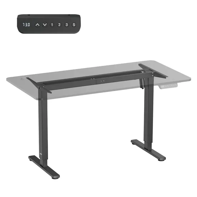 ERGO OFFICE BIURKO ELEKTRYCZNE REGULACJA MAX WYS. 1160MM MAX - 80 KG BEZ BLATU DO PRACY STOJĄCO SIEDZĄCEJ CZARNE ER-400 B
