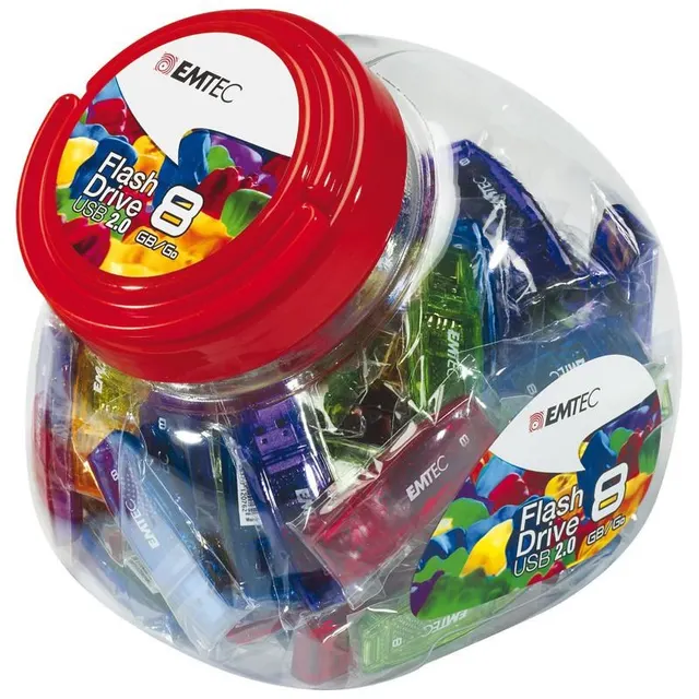Emtec C410 Color Mix - Candy Jar 2.0 pamięć USB 8 GB USB Typu-A Niebieski Zielony Fioletowy Czerwony Żółty