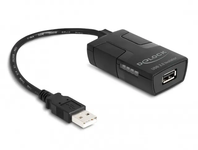 DeLOCK Izolator USB 2.0 Typu-A męski na żeński z izolacją 5 kV dla linii przesyłu danych