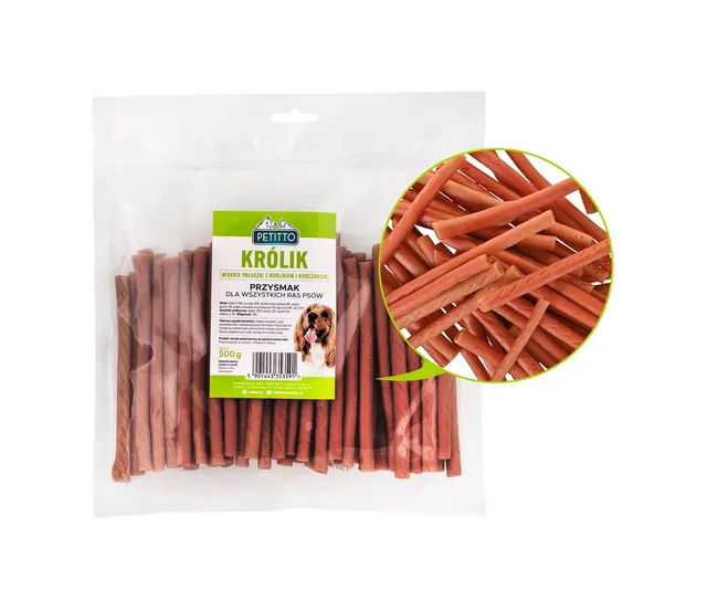 PETITTO Miękkie Paluszki z Królika -przysmak dla psa - 500g