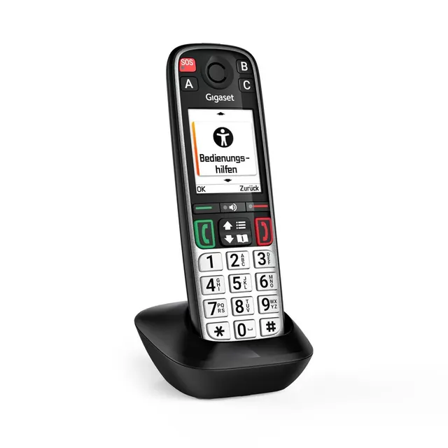 Gigaset EASY 500HX Telefon analogowy/DECT Nazwa i identyfikacja dzwoniącego Czarny Srebrny