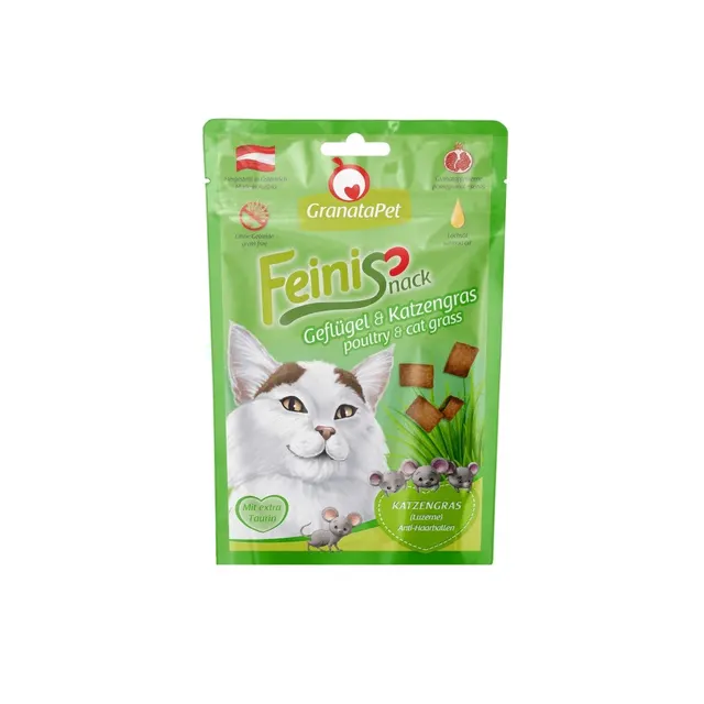 GranataPet FeiniSnack drób i kocia trawa przysmak dla kota 50g