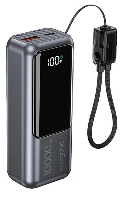 GEMBIRD POWERBANK O POJEMNOŚCI 10000MAH WYŚWIETLACZ LCD SZYBKIE ŁADOWANIE 20W KOLOR SZARY