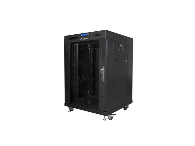 LANBERG SZAFA STOJĄCA RACK 19 15U 600X600 DRZWI SZKLANE LCD CZARNA FF01-6615-12BL (FLAT PACK)