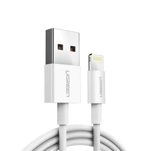 UGREEN NIKLOWANY KABEL LIGHTNING 1 METRA BIAŁY