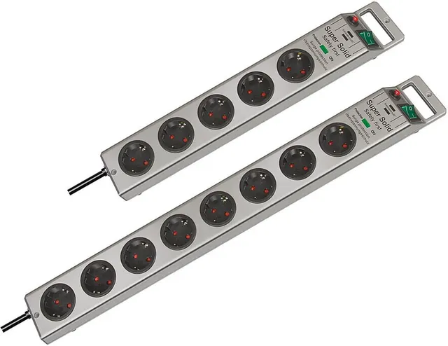 Brennenstuhl Super-Solid Surge Protection 4.500 A Srebrny 5 x gniazdo sieciowe 2 5 m