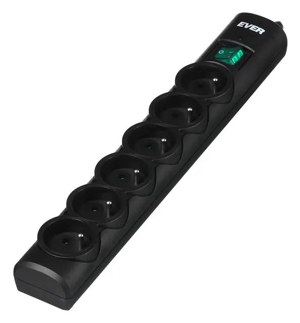 Listwa przeciwprzepięciowa Ever OPTIMA 5 0m (6 x UTE; 10 A; kolor czarny) (T/LZ08-OPT050/0000)