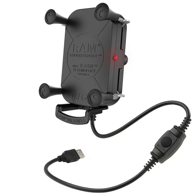 RAM MOUNT Tough-Charge™ z wodoodpornym uchwytem do ładowania bezprzewodowego X-Grip® 10W