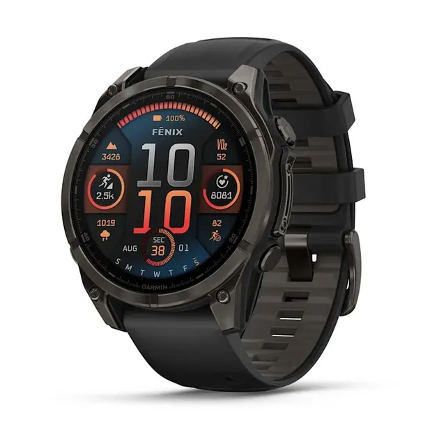 Garmin fenix 8 3 56 cm (1.4 ) AMOLED 47 mm Cyfrowy 454 x 454 px Ekran dotykowy Czarny Wi-Fi GPS