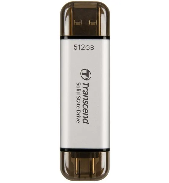 Transcend ESD310 512 GB USB Type-A na USB Type-C 3.2 Gen 2 (3.1 Gen 2) Srebrny