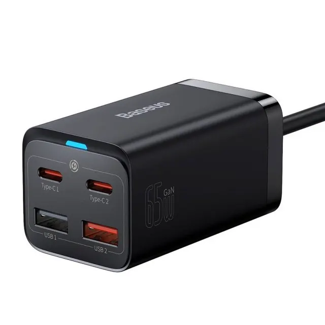 BASEUS ŁADOWARKA SIECIOWA 2X USB-C 2XUSB (CZARNA)