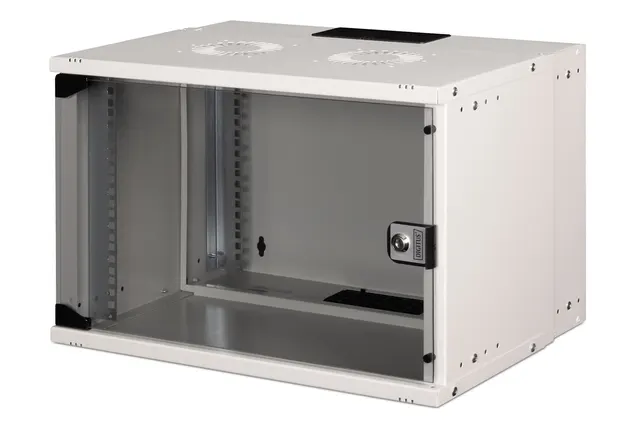 Szafa sieciowa wisząca 19 7U SOHO PRO 370 x 540 x 400 mm drzwi szyba szary niezłożona 60kg