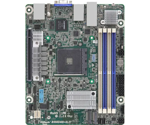 Płyta główna ASRock B550D4ID-2L2T 1x AM4 AMD Ryzen B550 (4xDIMM SATA 1xM.2 2xGbE 2x10GbE IPMI)