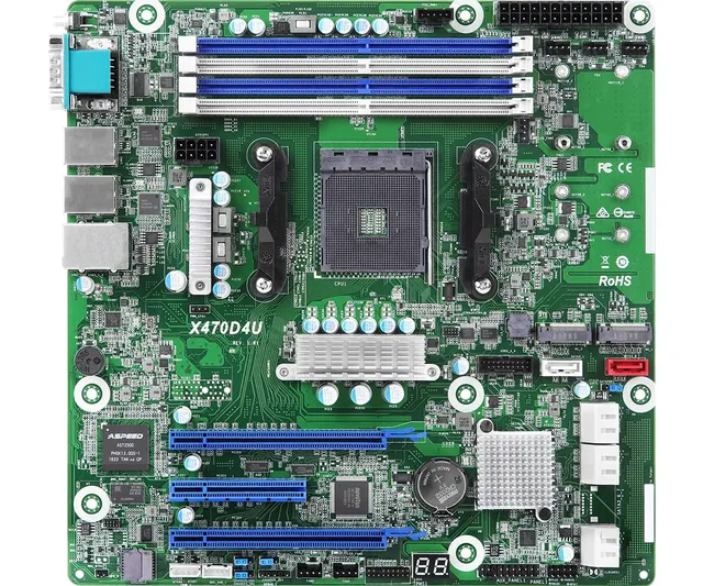 Płyta główna ASRock X470D4U 1x AM4 AMD Ryzen X470 (SATA 2xM.2 2xGbE IPMI)