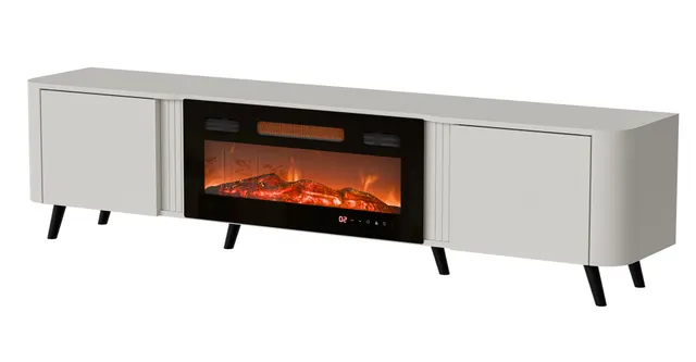 Szafka RTV VOLARE 200x39x49 kaszmir + kominek