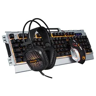 Marvo CM303 klawiatura Dołączona myszka Gaming USB Czarny Srebrny
