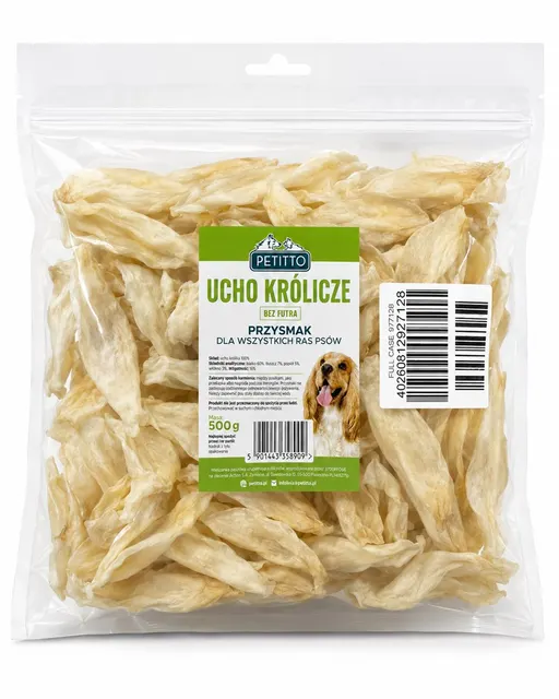 PETITTO - ucho królicze bez futra -500 g