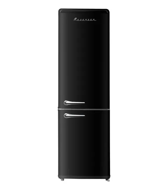 Lodówka Retro Ravanson LKK-250RB 250l, oświetlenie LED, styl vintage, 545 x 585 x 182 mm, czarny