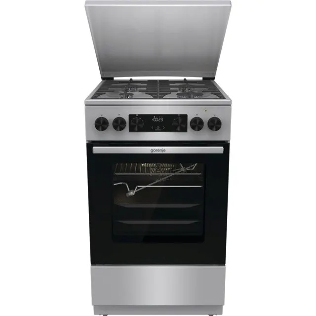 Kuchnia gazowo-elektryczna GORENJE GKS5C71XF, termoobieg, funkcja Pizza, FrozenBake, inox