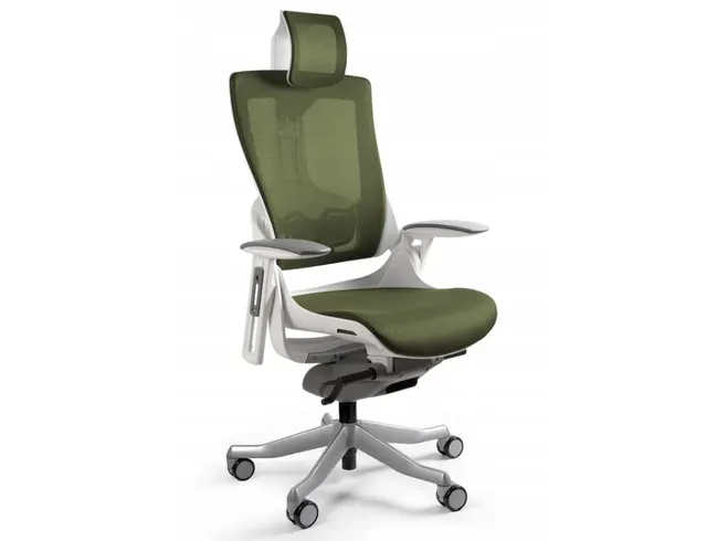 Fotel biurowy Wau 2 NW46 siatka olive/biały