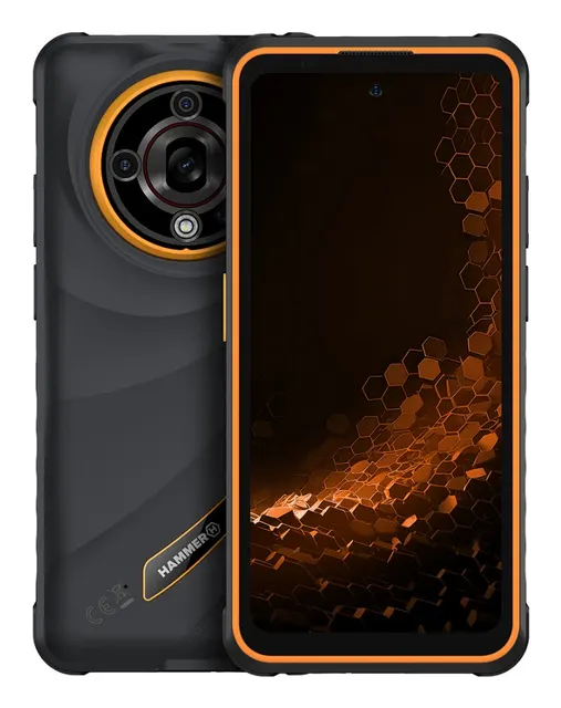 HAMMER IRON 6 5G 8/256 GB orange 16 7 cm (6.56 ) Dual SIM Android 15 USB Type-C 8 GB 6050 mAh Czarny Pomarańczowy