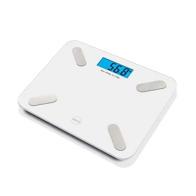 ELDOM INTELIGENTNA WAGA OSOBOWA TWO 550B ULLIE POMIAR TKANKI TŁUSZCZOWEJ MIĘŚNIWEJ BMI WODY W ORGANIŹMIE DEDYKOWANA APP.