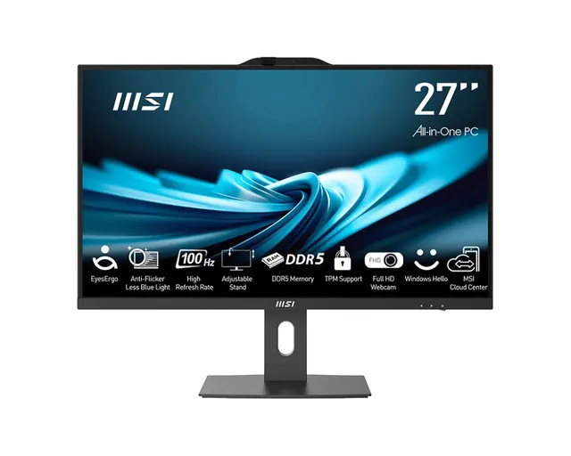 MSI AIO PRO AP272P 14M-886XEU i7-14700 27 IPS LED FHD Non-Touch Anti-Glare 16GB SSD1TB M.2 AX211 WiFi 6E NoOS Black / without mouse and keyboard/