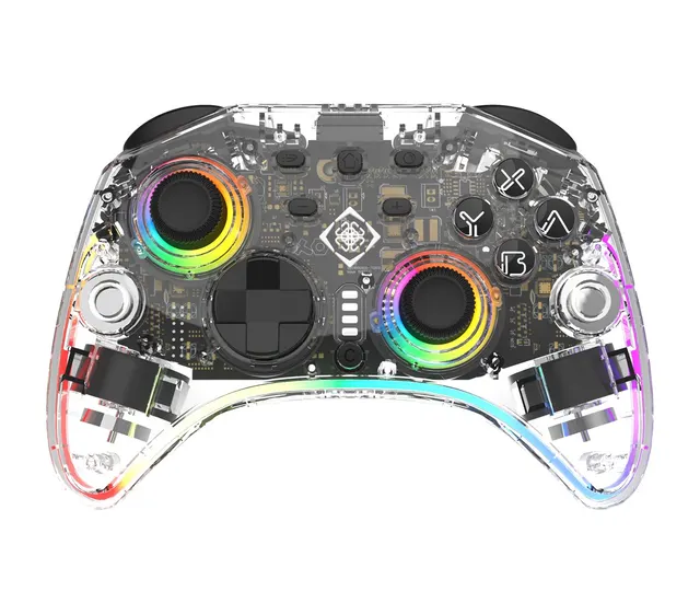 Deltaco Gaming GAM-198-T kontroler gier Przezroczysty Bluetooth/USB Gamepad Nintendo Switch Nintendo Switch 2 Nintendo Switch OLED Android PC