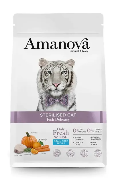 Amanova Sterilised Cat White Fish 1 5kg