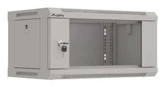 LANBERG SZAFA INSTALACYJNA RACK WISZĄCA 19 4U 540X350 SZARA DRZWI PRZESZKLONE (FLAT PACK)