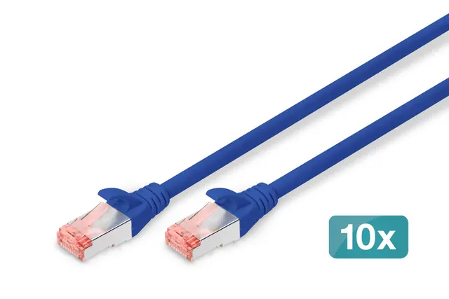 Digitus Kabel krosowy CAT 6 S/FTP 10 sztuk, 1 m, niebieski, 10 szt.